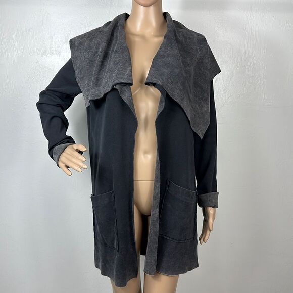 7 For All Mankind Distressed Print Open Front Jacket Size S - Picture 1 of 9